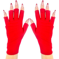 Maniglovz - The Original Upf 50+ Uv Light Protective Nail Gloves | Gel Manicure Gloves And Anti Uv Fingerless Gloves For Women | Can Be Used As Sun Protection Gloves For Driving | Red Lacquer