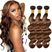 P430 Highlight Brown Bundles Human Hair Body Wave 3 Bundles 18 20 22 Inch Unprocessed Brazilian Virgin Remy Dark Brown Body Wave Bundle Human Hair Extensions