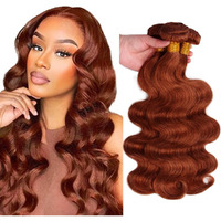 #33 Copper Red Bundles Human Hair Body Wave 3 Bundles 12 14 16 Inch Unprocessed Brazilian Virgin Remy Reddish Brown Body Wave Bundle Human Hair Extensions