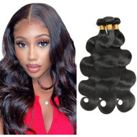 Body Wave Bundles Natural Black Human Hair 3 Bundles Brazilian 100% Unprocessed Virgin Extensions Double Weft Bundle 14 16 18 Inch