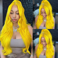 Gurdasa Yellow Wig Human Hair 13X4 Yellow Human Hair Wig 200 Density Body Wave Lace Front Wig Human Hair Colored Lace Front Wigs Pre Plucked With Natural Hairline Hd Frontal Wigs 24 Inch