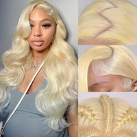 Maruol 613 13X6 Lace Front Wig Human Hair Blonde Wig Human Hair Body Wave Hd Transparent Lace Frontal Wigs Pre Plucked With Baby Hair For Black Women 180% Density Wigs 22 Inch