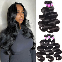 12A Human Hair Bundles 300G Body Wave Bundles Human Hair Extensions 26 26 26 Inch Brazilian Virgin Body Wave 3 Pieces Deals Unprocessed Brazilian Quick Weave Extensions Natural Black