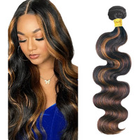 20 Inch Fb30 Bundles Highlight Body Wave Human Hair Bundle Two Tone Black Mixed With Light Brown Bundle P1B30 Body Wave Bundles 1B30 Ombre Hair Extensions