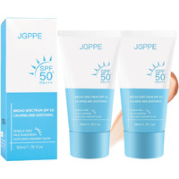 2Pc Heartleaf Korean Face Sunscreen, Spf 50+ Silky Moisture Sunscreen, Clear Filter Sun Essence, Non-Sticky, Long Lasting Protection, Korean Skin Care 50Ml / 1.76 Fl. Oz.
