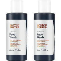 Scotch Porter Restoring Face Wash | Rich, Non-Stripping Gel Cleanser | Formulated With Non-Toxic Ingredients, Free Of Parabens, Sulfates & Silicones | Vegan | 4Oz - 2 Pack