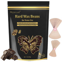 Wax Beads For Hair Removal, Wax Beads For Sensitive Skin, 1Lb Painless Waxing Beans For Bikini, Eyebrow Facial For At Home Pearl Waxing Beads With 20 Spatulas For Women Men (Chocolate)