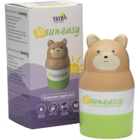 Sun-Easy Sunscreen Applicator, Refillable Roll-On With Sponge For Kids And Babies, Fun, Fast And Mess-Free Application, Holds 100 Ml, Bear/Green Cap