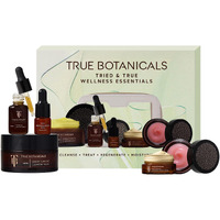 True Botanicals Tried & True Wellness Essentials Bundle | Ginger Turmeric Cleansing Balm | Chebula Active Serum | Pure Radiance Oil | Phyto-Retinol Advanced Clinical Cream | Glossy Lip Balm