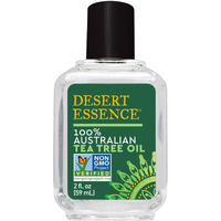 Desert Essence 100% Australian Tea Tree Oil Therapeutic Grade Essential Oil - Skin Cleansing, Clarifying, Soothing - Refreshing Air - Skin Care, Hair Care, Powerful Green Clean - Vegan, Non-Gmo - 2Oz
