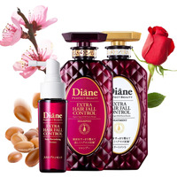 Moist Diane Hair Thickening Shampoo And Conditioner Set + Revitalizing Scalp Serum, Anti Hair Loss Shampoo & Conditioner For Women & Men With Argan Oil From Japan, Hair Fall Treatment 30.4 & 1.69Fl Oz