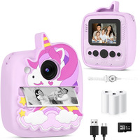 Kids Camera Instant Print, Christmas Birthday Gifts For Gils Age 3-8, 48Mp &1080P Children Camera With Silicone Cover, Portable Toy Instant Camera For Kids 3 4 5 6 7 8 9 10 Year Old Girls