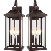 Roravilila 23    Extra Large 3-Light Oil Rubbed Bronze Outdoor Light Fixtures 2 Pack, Ip65 Waterproof Vintage Outside Lights For House Brown Front Porch Light Lanterns Exterior Coach Lights, E12