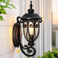 Vianis Vintage Dusk To Dawn Outdoor Light Fixture, Oil Rubbed Bronze Exterior Lighting Fixtures With Bubble Glass, Waterproof Outside Lights For House For Porch, Garden, Doorway, Garage, Aluminum