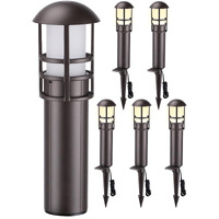 Leonlite Low Voltage Landscape Pathway Lights, 3W 12V Ac/Dc Landscape Lighting, Ip65 Cri90+ Pathway Lighting Wired For Yard Lawn, Oil Rubbed Bronze Aluminum, Etl Listed, 3000K Warm White, Pack Of 6