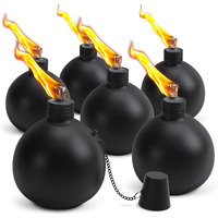 Mqkiwao 6 Pack Citronella Tabletop Torches, 25 Oz Table Top Torches For Outdoor, Metal Oil Burner Candles, Garden Torches With Fiberglass Wick For Yard, Patio, Deck, Garden, Party, Landscape.