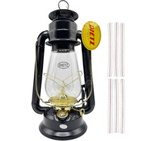 Light Of Mine - Dietz #20 Junior Black With Gold Oil Lantern With 100% Cotton 5/8"" Replacement Wick Strips (Black And Gold)