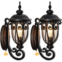 Vianis 2 Pack Dusk To Dawn Outdoor Lighting, Oil Rubbed Bronze Outdoor Light Fixture With Bubble Glass, Waterproof And Anti-Rust Exterior Lighting Fixtures For Porch, Garden, Doorway