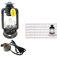 Light Of Mine - Dietz #80 Blizzard Oil Lantern With 7/8"" Replacement Wick Strips (Black With Electric Conversion Kit)
