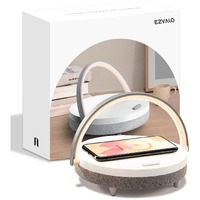 Ezvalo Gift For Daughter, Music Table Lamp With Portable Bluetooth Speaker, 4 In 1 Touch Bedside Lamp With Wireless Charger, Phone Holder, Dimmable Night Light Birthday Gifts For Women, Mom