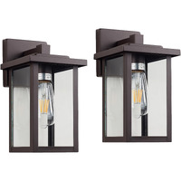 Acland Oil Rubbed Bronze Outdoor Light Fixture, Outdoor Wall Lantern 2 Pack With Clear Water Glass, 11 Inch Outside Light For House Entryway Garage Porch