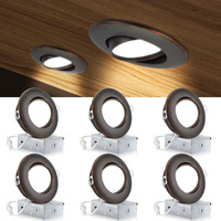 Knlnny Ware Oil Rubbed Bronze 4 Inch Led Recessed Lights 6 Pack,Ajustable Led Eyeball Gimbal Lights,4 Inch Ceiling Light With Junction Box,5Cct Selectable,9W 750Lm,Dimmable