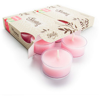 Pure Carnation Premium Tealight Candles Multi Pack - Highly Scented With Essential & Natural Oils - 12 Pink Tea Lights - Beautiful Candlelight - Made In The Usa - Flower & Floral Collection