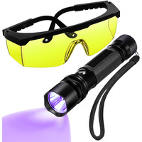 Tellegloww Air Conditioner Leak Detector Tool Ac Leak Automotive Kit Uv Light Oil Dye Detection With Protective Glasses For Dog/Cat Urine, Dry Stains, Bed Bug, Resin Curing(Tactical)