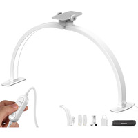 Neewer Basics 29"" Half Moon Nail Light For Desk, 36W Foldable Nail Tech Table Arc Lamp, Led Manicure Half Ring Light With Phone Holder For Makeup Beauty Tattoo Overhead Video Recording, Hm02-D