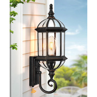 Vianis 22"" Large Dusk To Dawn Outdoor Lighting, Oil Rubbed Bronze Outdoor Wall Lights, Porch Lights Outdoor With Tempered Beveled Glass, Waterproof Exterior Lighting Fixtures, Classic Type
