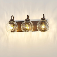 Zeyu Bathroom Light Fixtures, 3-Light Bathroom Vanity Light, 20 Inch Modern Wall Sconces With Water Ripple Globe Shade, Oil Rubbed Bronze Finish, Zsl72Bg-3W Orb-Wg