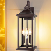 Roravilila 3-Light Extra Large 23    Outdoor Light For House Oil Rubbed Bronze, Ip65 Waterproof Brown Exterior Light Fixture With Clear Tempered Glass Outside Wall Mounted Lamp Front Porch Light, E12