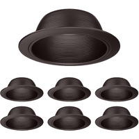 Torchstar 6 Inch Recessed Can Light Trim Rosewood Decor, Step Baffle With Detachable Ring, Full Metal, Fit Halo/Juno Remodel Recessed Housing, Oil Rubbed Bronze, Pack Of 6