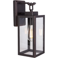 Lit-Path Outdoor Wall Lantern, Wall Sconce As Porch Lighting Fixture, E26 Medium Base Max 60W, Anti-Rust Metal With Glass Shade, Oil Rubbed Bronze Finish, 1-Pack