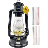 Light Of Mine - Dietz #80 Blizzard Oil Lantern With 7/8"" Replacement Wick Strips (Black With Gold Trim)
