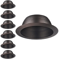 Torchstar 6 Inch Integrated Can Light Trim, Oil Rubbed Bronze One Piece Baffle Trim, Full Metal, For Par30, Par38, R30, Br30, Br40 Light Bulbs, For 6"" Cans, Halo/Juno Remodel Housing, Pack Of 6