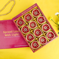 Satvik 24 Pc Clay Diya With Cotton Wicks - Handmade Terracotta Oil Lamps For Diwali Decoration (Design 4)