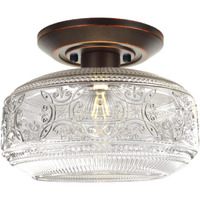 Knlnny Ware Oil Rubbed Bronze Flush Mount Ceiling Light With Classical Glass Shade, Ceiling Light Fixture For Hallway Porch Corridor Kitchen Bedroom, 4000K, 9W Bulb Included,9 Inch