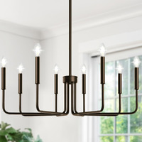 8-Light Farmhouse Chandelier For Dining Room Lighting Fixtures Hanging, Oil-Rubbed Bronze Dining Light Fixtures Industrial Chandelier For Bedroom, Foyer, Hall, Kitchen, Living Room And Entryway