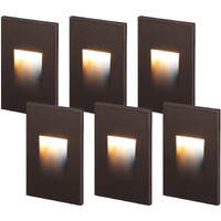 Leonlite 3Cct 120V Led Step Lights, 3.5W 150Lm 5%-100% Dimmable Indoor Outdoor Waterproof Vertical Stair Light, 3000K/4000K/5000K Selectable, Cri90, Etl, Aluminum, Oil Rubbed Bronze, Pack Of 6