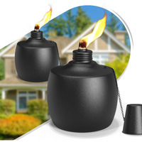Falbawr 2-Pack Citronella Tabletop Torches, 21.5 Oz Table Top Torches For Outdoor, Metal Oil Burner Candles, Garden Torches With Fiberglass Wick For Yard, Patio, Deck, Garden, Party, Landscape
