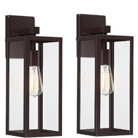 2 Pack Large Outdoor Sconce Lights,18 Inch Outdoor Wall Lantern Light,Exterior Sconce Metal And Glass Large Porch Light, Oil Rubbed Bronze Outdoor Lanterns For Front Porch Garage Balcony