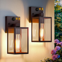 2 Pack Motion Sensor Outdoor Light Fixtures Wall Mount, Oil Rubbed Bronze Front Porch Lights, Dusk To Dawn Exterior Wall Sconce, Waterproof Lantern Lamp,Outside Coach Light For House,Garage,Yard