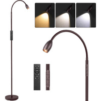 Reading Floor Lamp, 72"" Tall Led Lamp With Flexible Gooseneck, Dimmable Zoomable Spotlight, Adjustable Color Beam Standing Lamp, Touch & Remote Control, Task Craft Living Room (Oil-Rubbed Bronze)