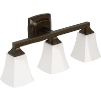 Moen Yb5163Orb Voss 3-Light Dual-Mount Bath Bathroom Vanity Fixture With Frosted Glass, Oil-Rubbed Bronze