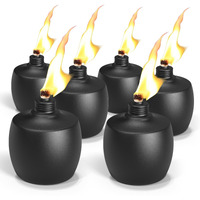 6-Pack Citronella Tabletop Torches, Mqkiwao 21 Oz Table Top Torches For Outdoor, Metal Oil Burner Candles, Garden Torches With Fiberglass Wick For Yard, Patio, Deck, Garden, Party, Landscape