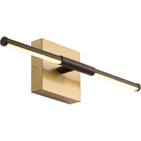 Jonathan Y Jyl7039F Makena 16.25"" Modern Minimalist Dimmable Integrated Led Metal Wall Sconce, Bedroom, Bathroom, Living Room, Dining Kitchen, Oil Rubbed Bronze/Brass Gold