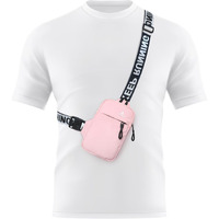 Peicees Mini Crossbody Sling Bag Chest Bag Dual Pocket Water Resistant Fanny Pack Running Phone Holder For Men Women Workout Travel, Pink