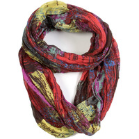 Scarfand's Mixed Colors Oil Paint Tie-Dye Spring Fashion Versatile Lightweight Infinity Scarves Head Wrap (Mixed Color - Rdfs)