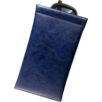 Myeyeglasscase Soft Sunglasses Case | Large Squeeze Top With Cleaning Cloth | A Large Soft Glasses Pouch Passport Holder | Earbud Ear Phones And Cell Phone Storage (Ct8 Navy Blue)